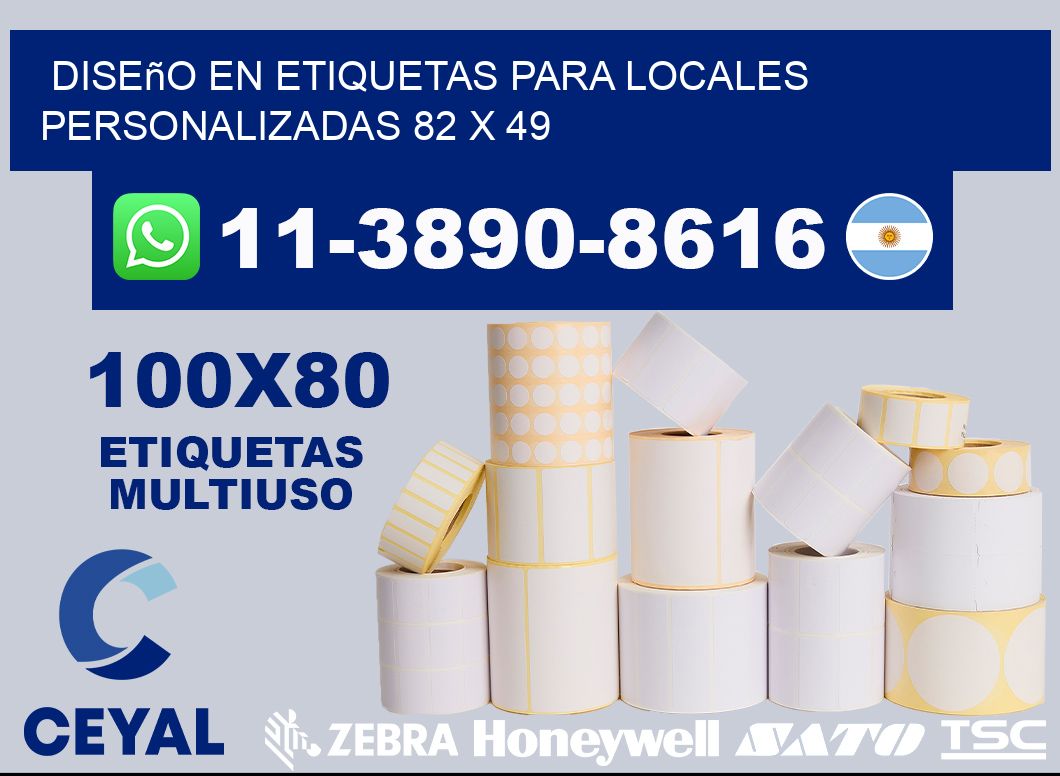 diseño en etiquetas para locales personalizadas 82 x 49
