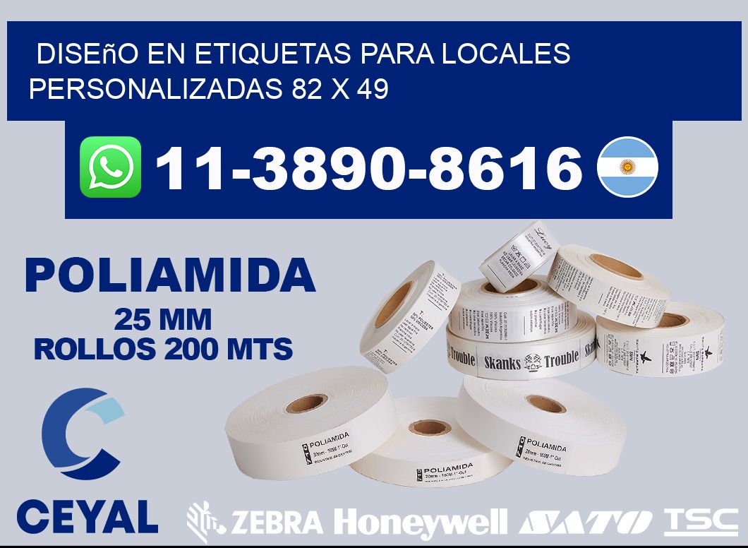 diseño en etiquetas para locales personalizadas 82 x 49