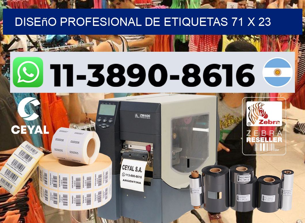 diseño profesional de etiquetas 71 x 23