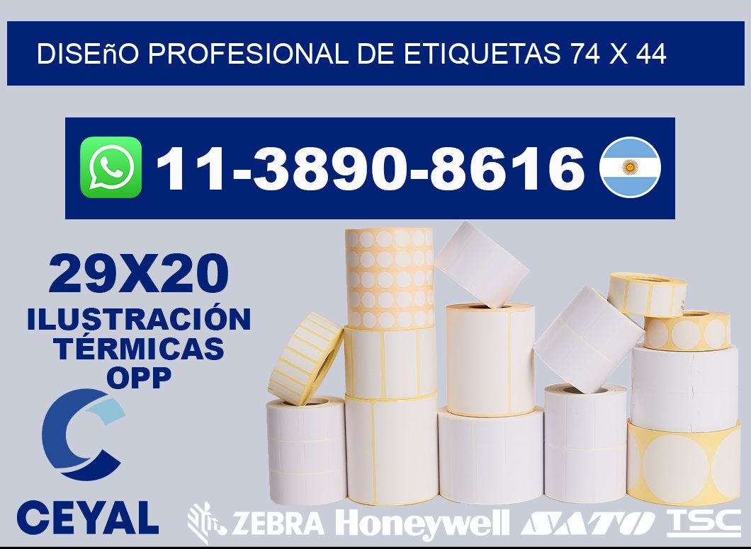 diseño profesional de etiquetas 74 x 44