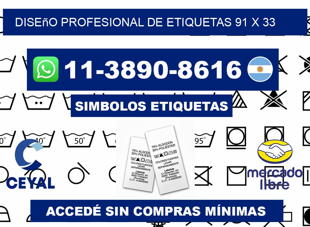 diseño profesional de etiquetas 91 x 33