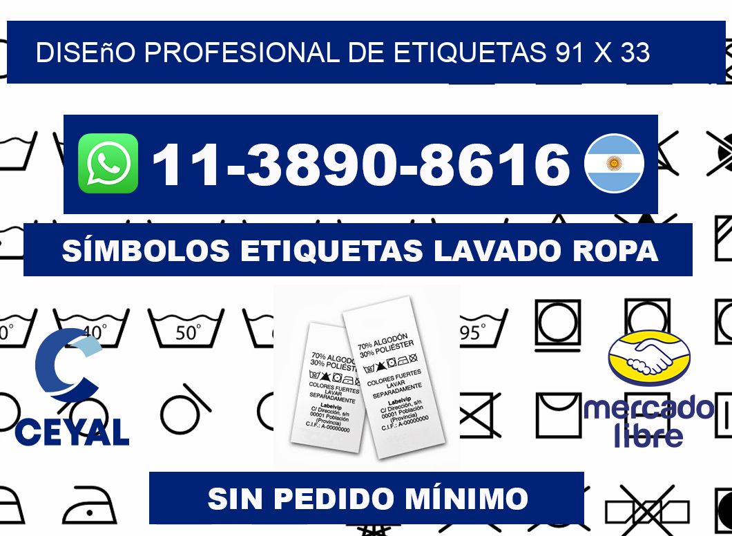 diseño profesional de etiquetas 91 x 33