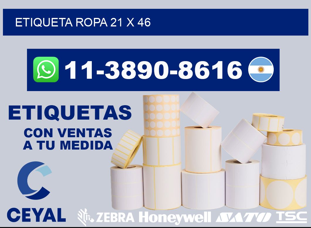 etiqueta ropa 21 x 46