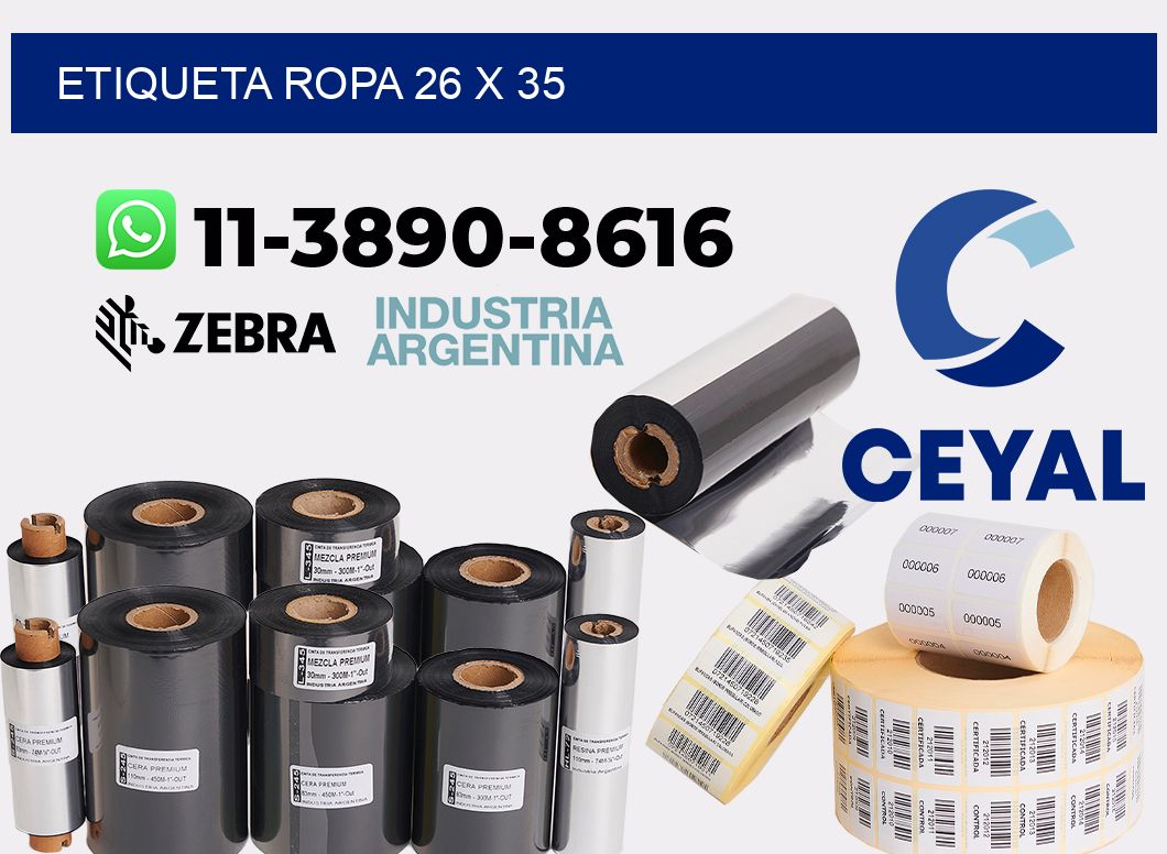 etiqueta ropa 26 x 35