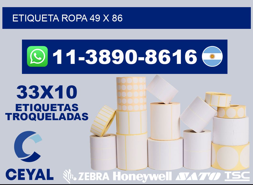 etiqueta ropa 49 x 86