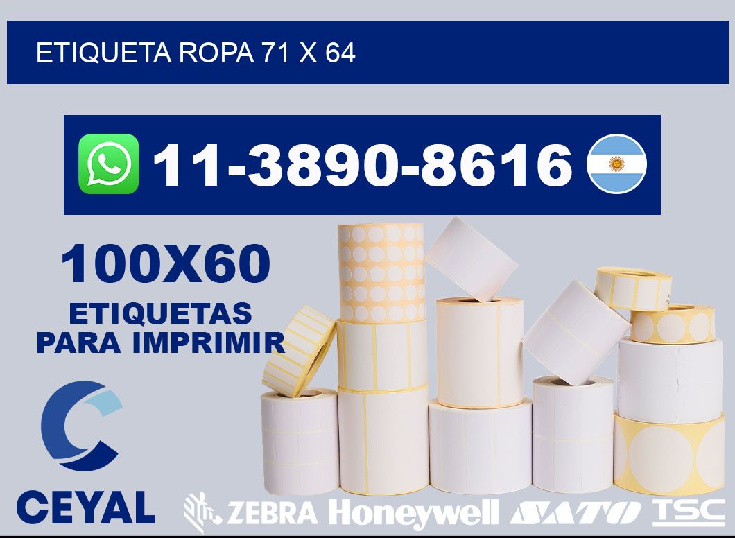 etiqueta ropa 71 x 64