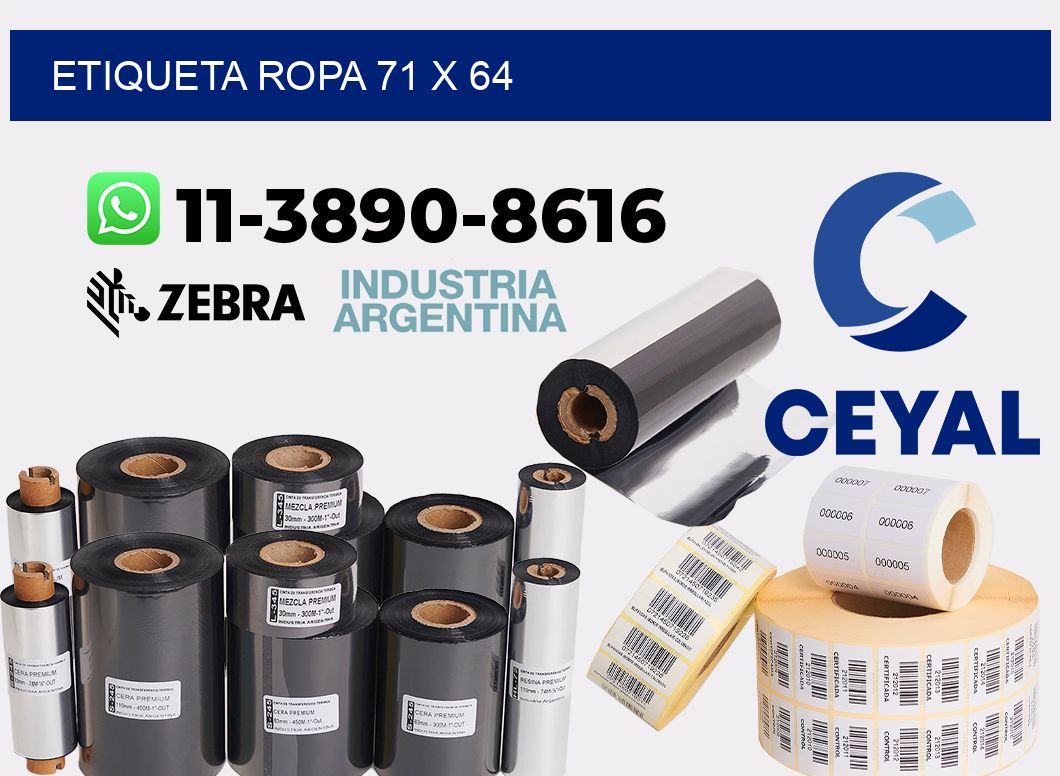 etiqueta ropa 71 x 64