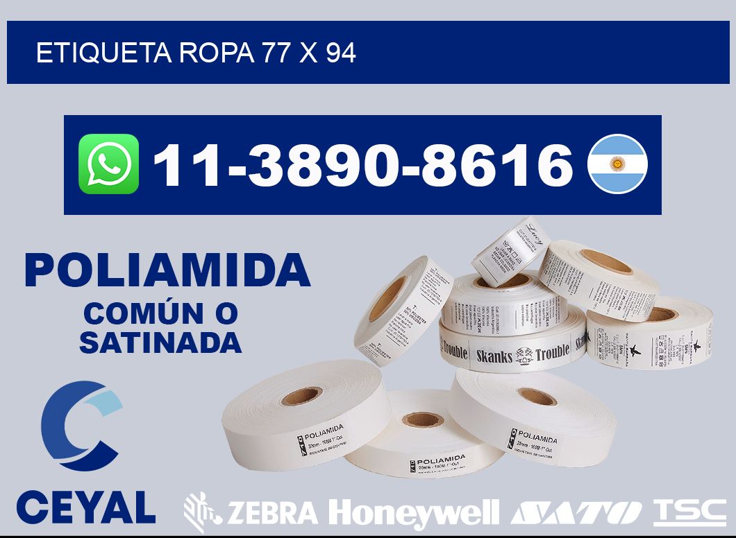etiqueta ropa 77 x 94