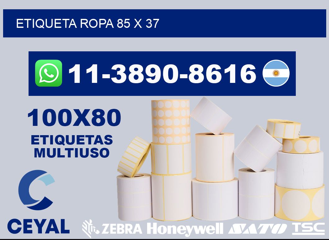 etiqueta ropa 85 x 37
