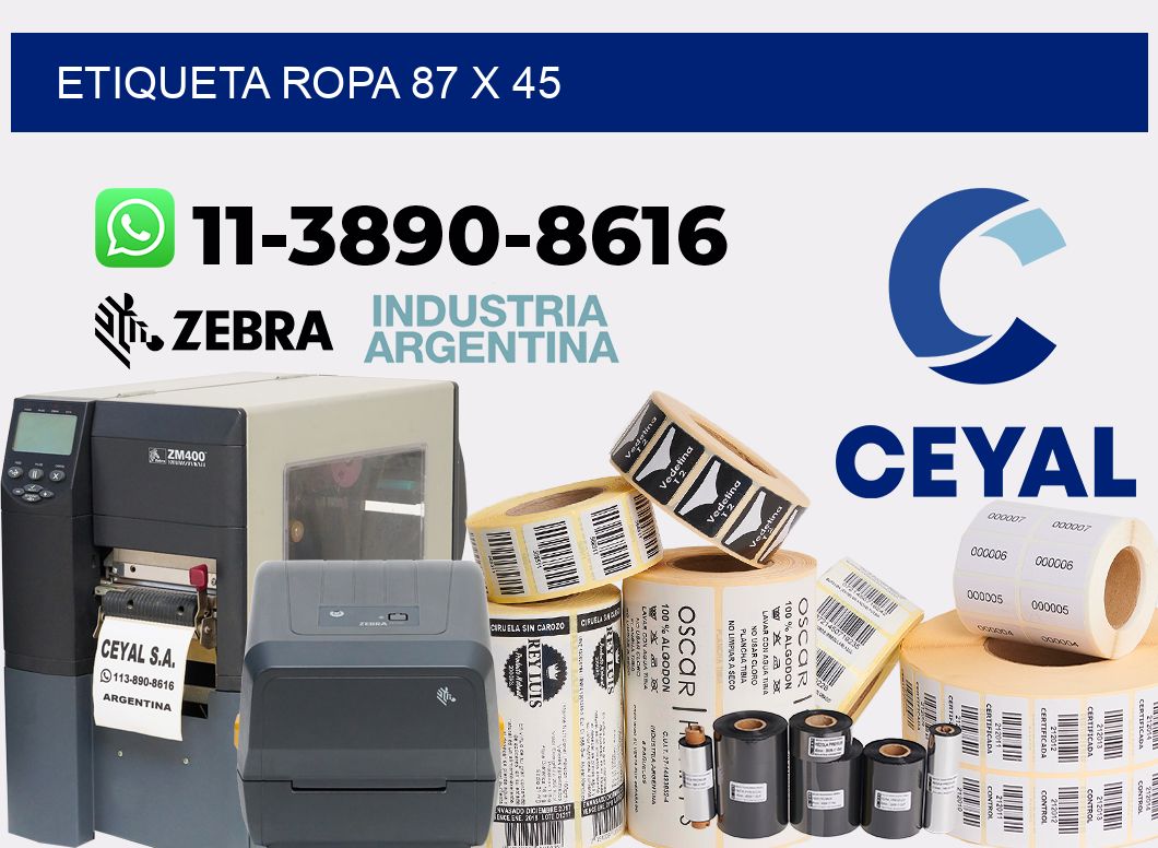etiqueta ropa 87 x 45