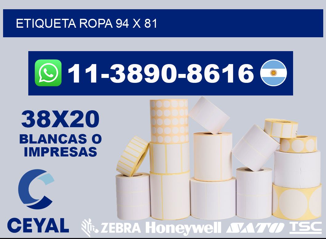 etiqueta ropa 94 x 81