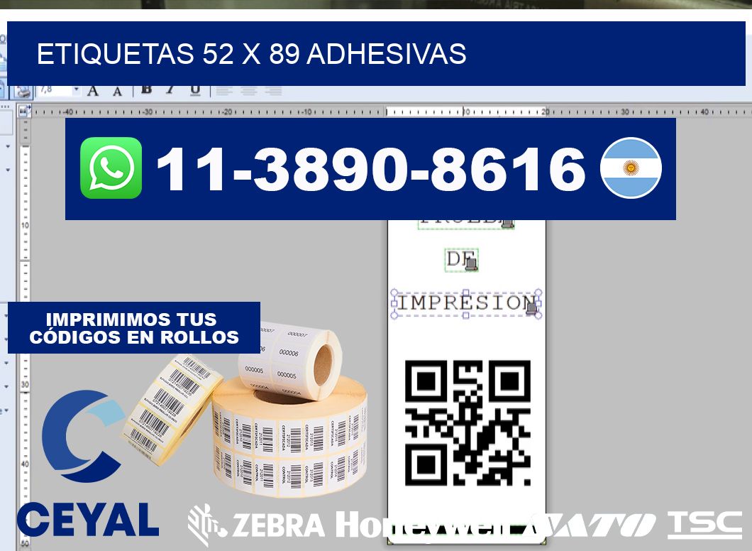 etiquetas 52 x 89 adhesivas