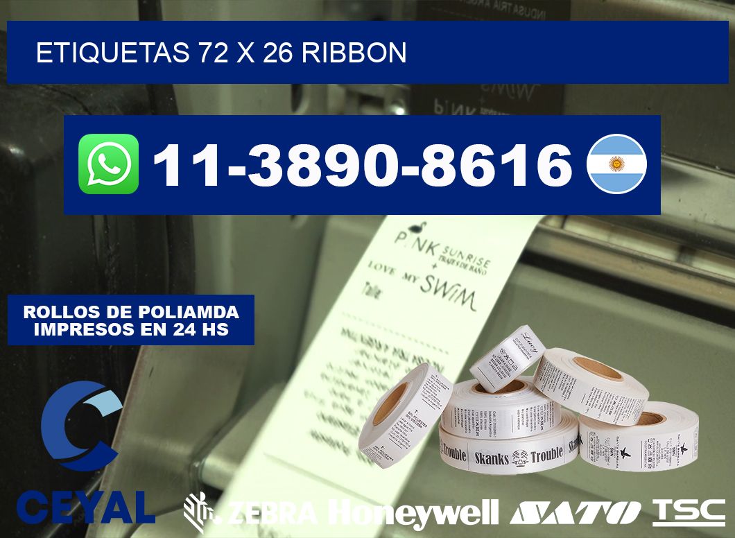 etiquetas 72 x 26 ribbon