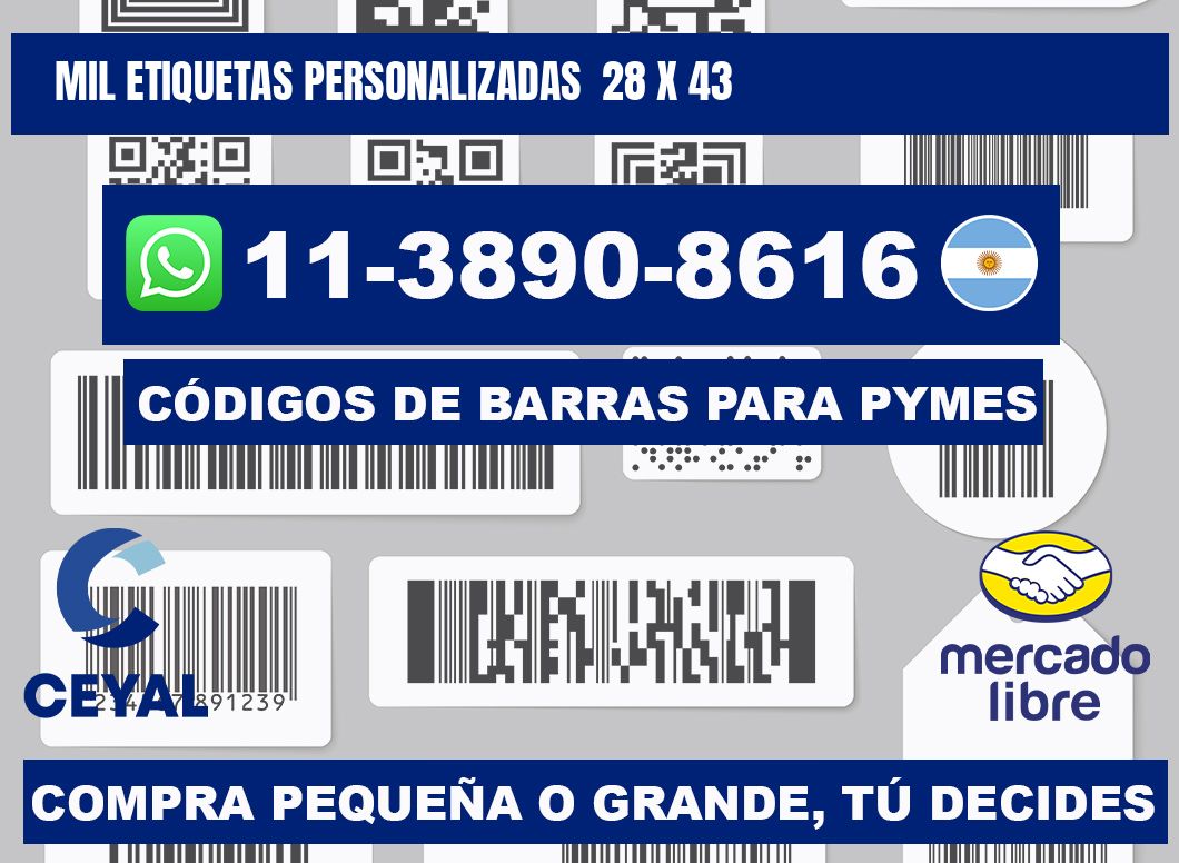 mil etiquetas personalizadas  28 x 43