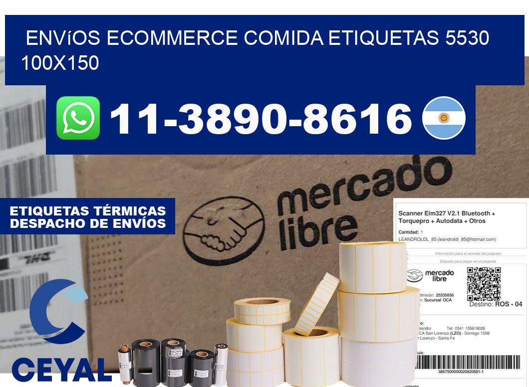 Envíos Ecommerce comida etiquetas 5530 100x150