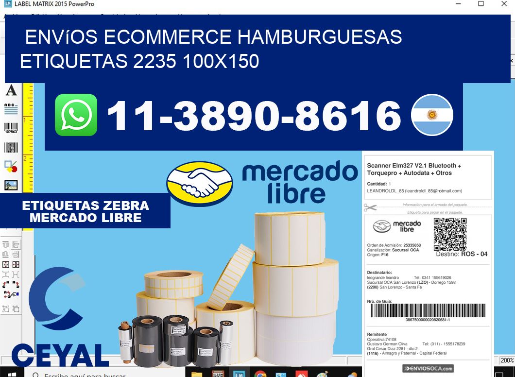 Envíos Ecommerce hamburguesas etiquetas 2235 100x150