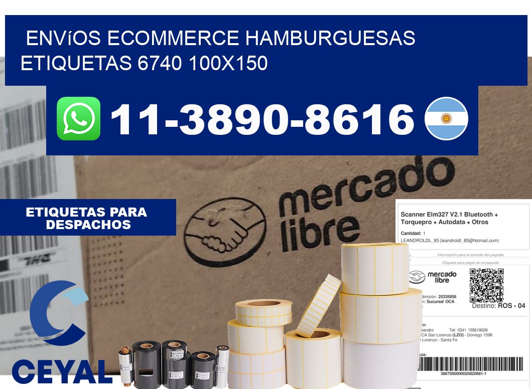 Envíos Ecommerce hamburguesas etiquetas 6740 100x150