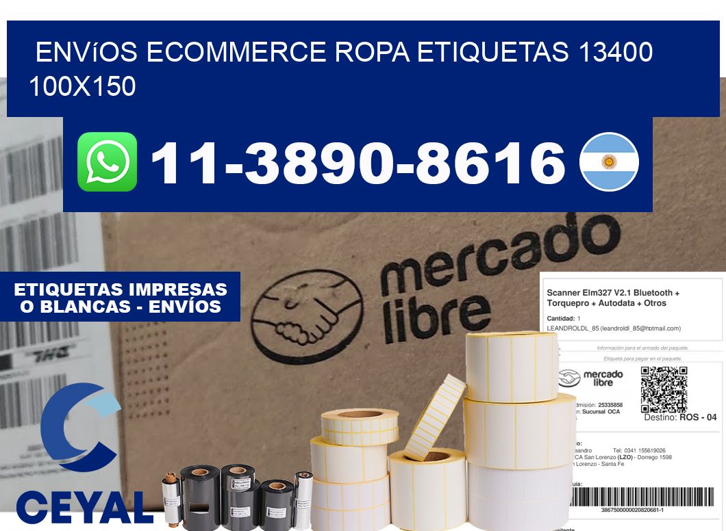 Envíos Ecommerce ropa etiquetas 13400 100x150