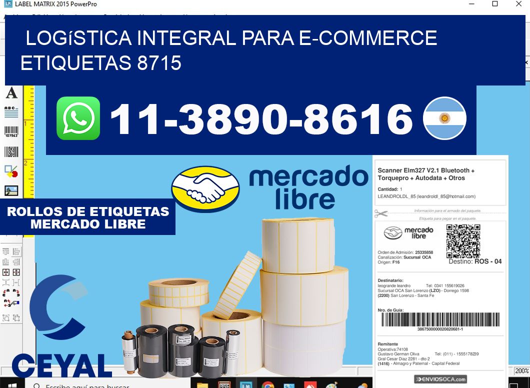 Logística integral para e-commerce  etiquetas 8715
