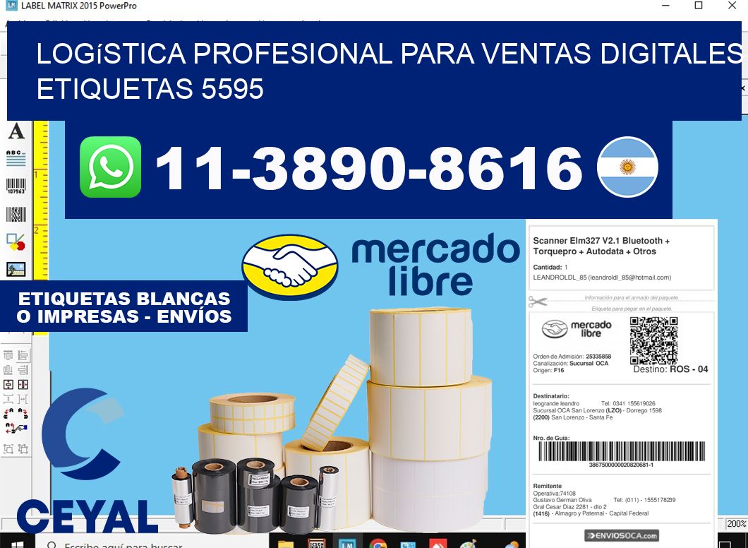 Logística profesional para ventas digitales etiquetas 5595