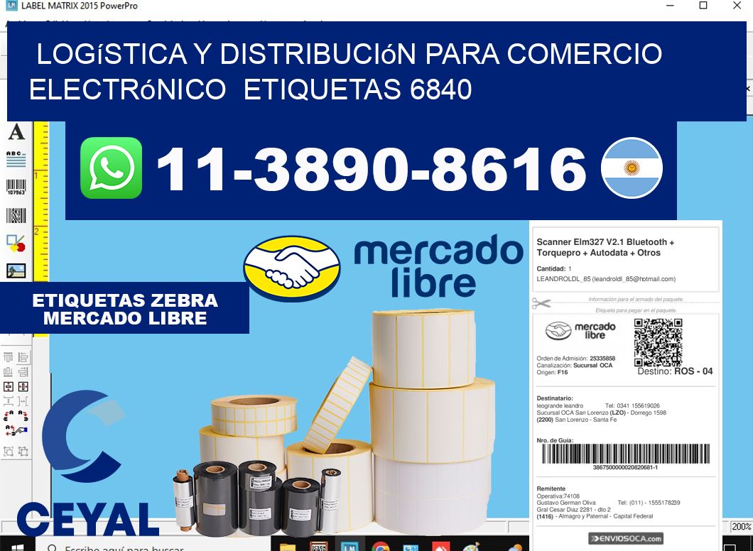 Logística y distribución para comercio electrónico  etiquetas 6840
