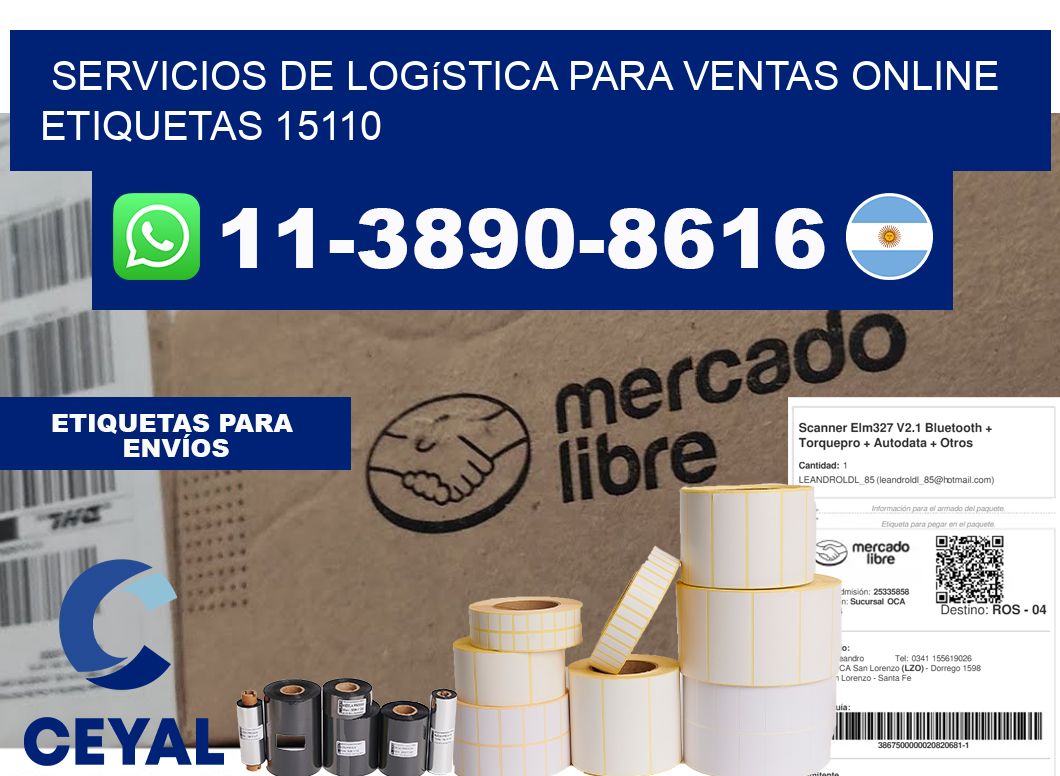 Servicios de logística para ventas online etiquetas 15110