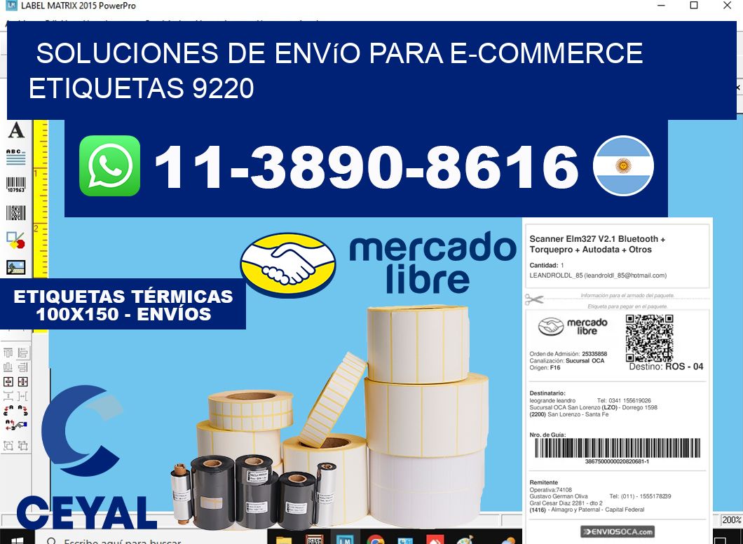Soluciones de envío para e-commerce  etiquetas 9220