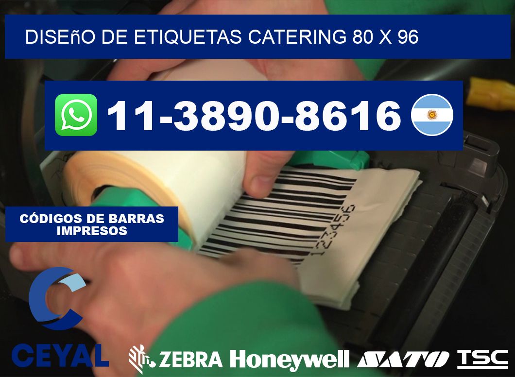 diseño de etiquetas catering 80 x 96
