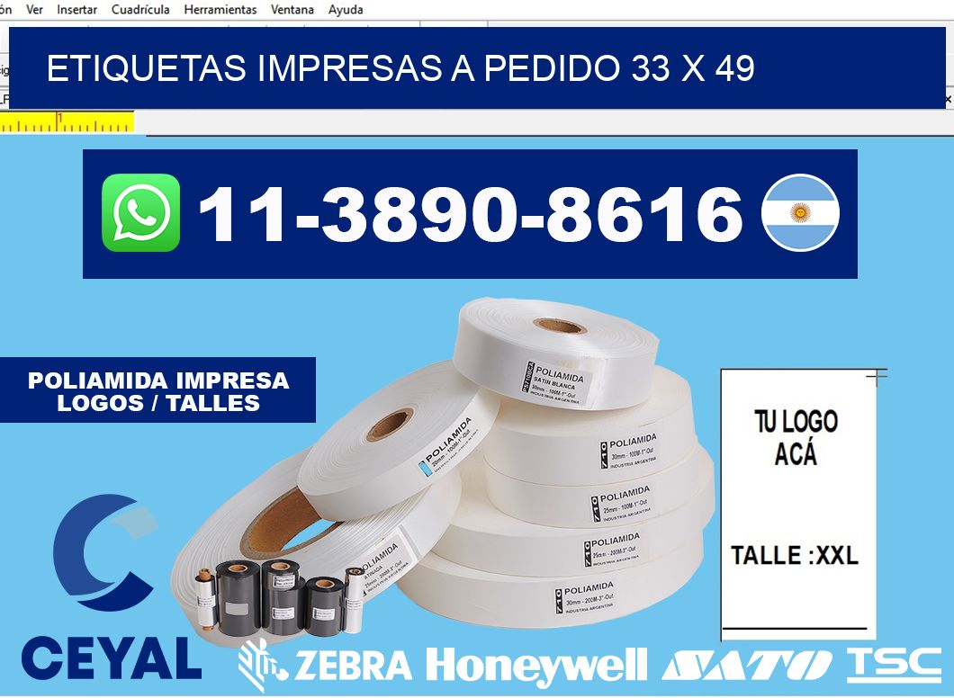 etiquetas impresas a pedido 33 x 49