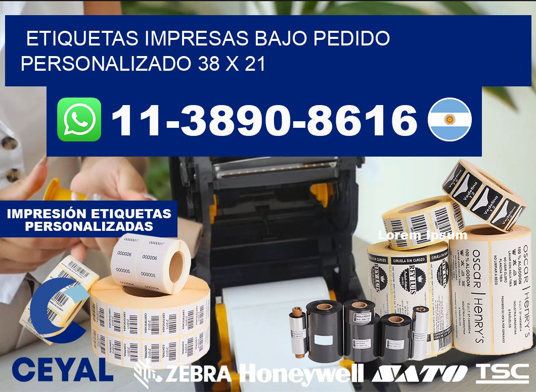 etiquetas impresas bajo pedido personalizado 38 x 21