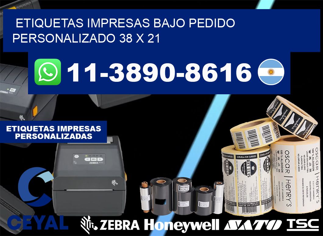 etiquetas impresas bajo pedido personalizado 38 x 21