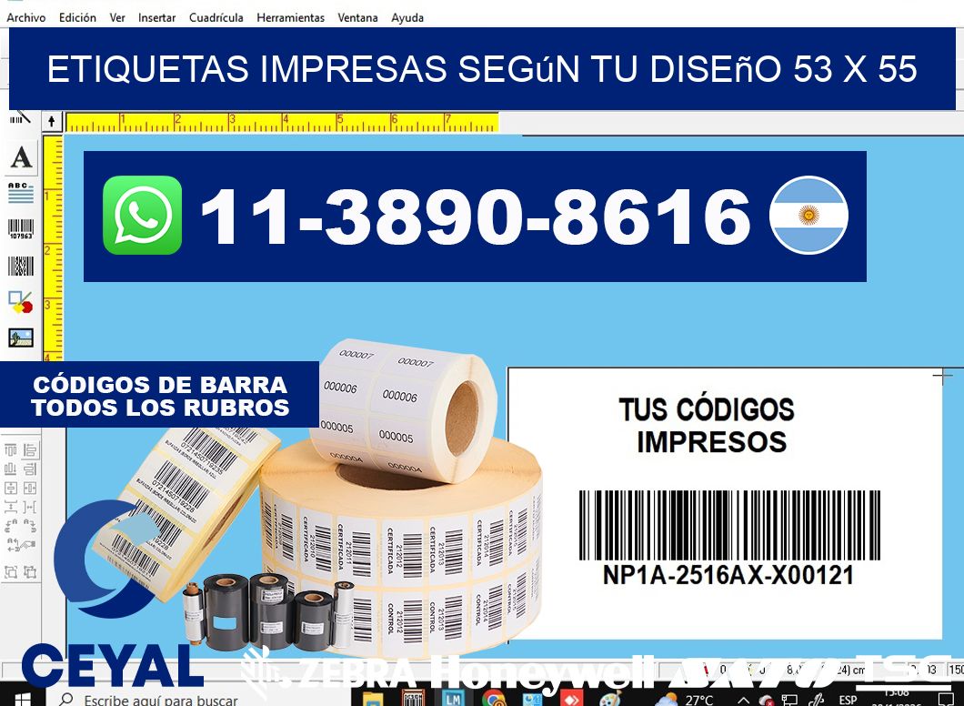etiquetas impresas según tu diseño 53 x 55