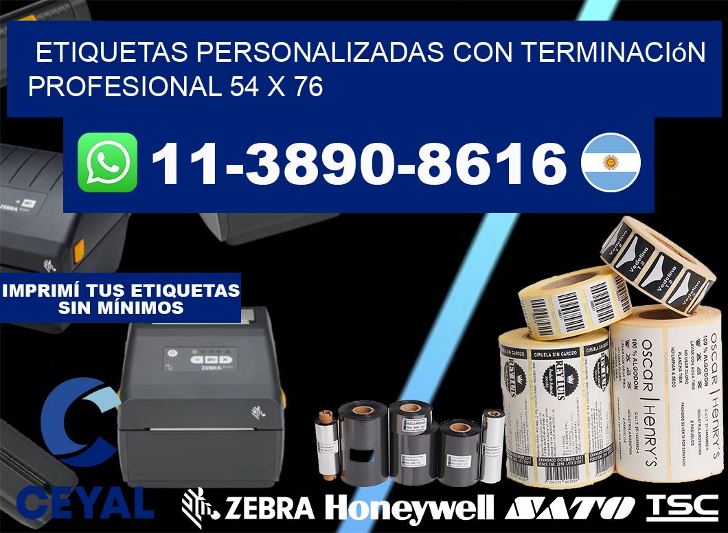 etiquetas personalizadas con terminación profesional 54 x 76