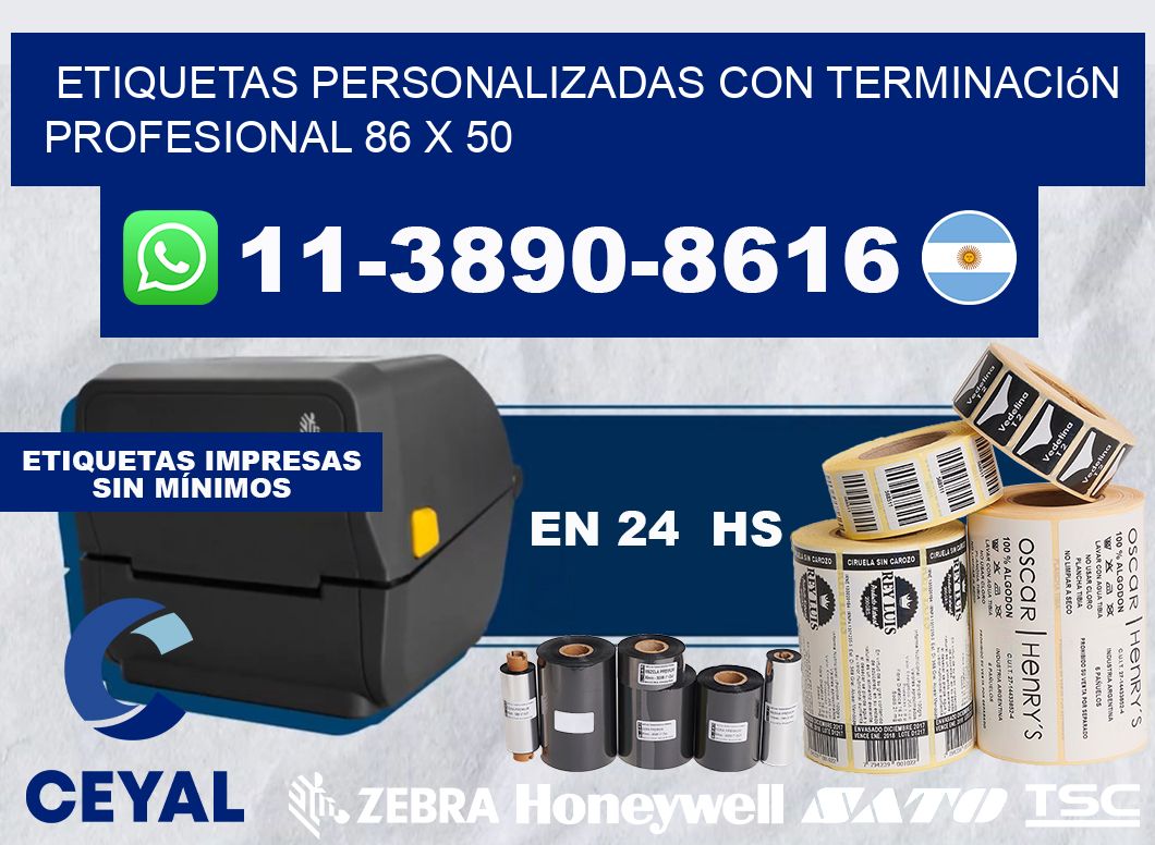 etiquetas personalizadas con terminación profesional 86 x 50