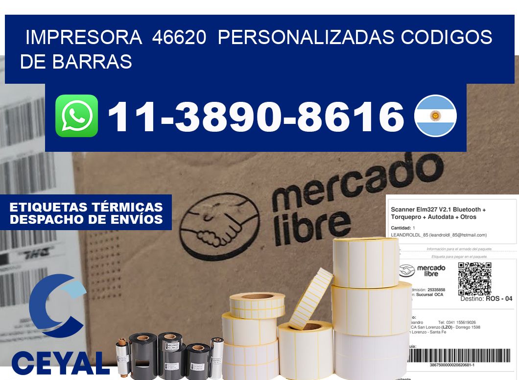 impresora  46620  personalizadas codigos de barras