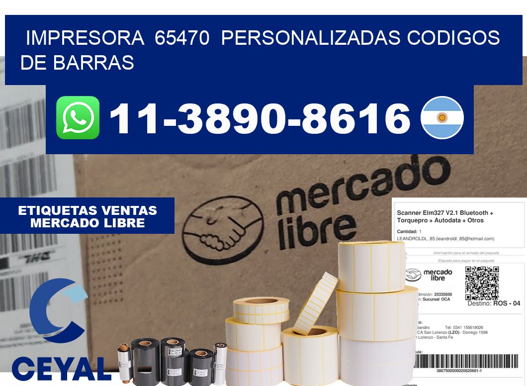 impresora  65470  personalizadas codigos de barras