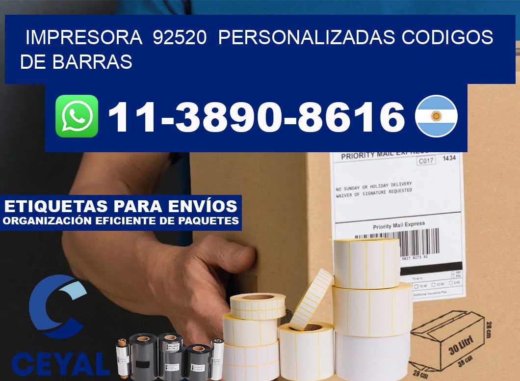 impresora  92520  personalizadas codigos de barras