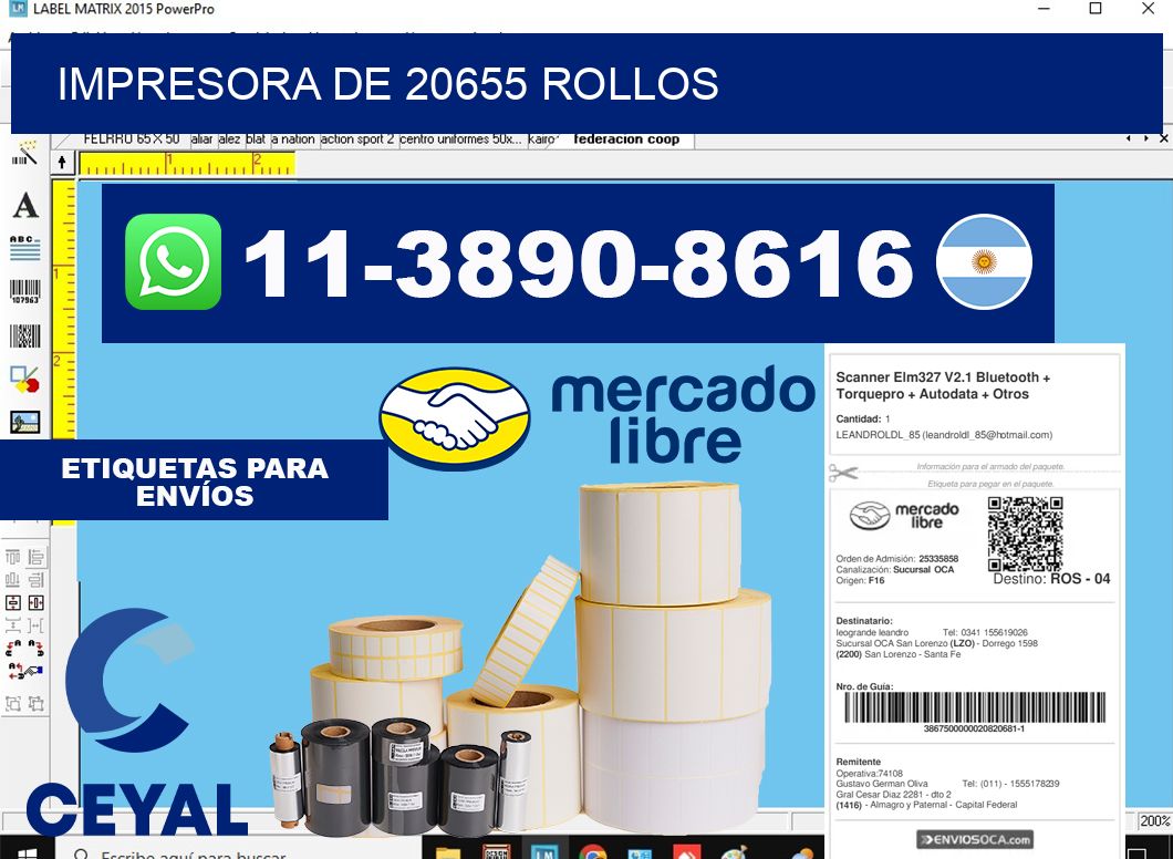 impresora de 20655 rollos