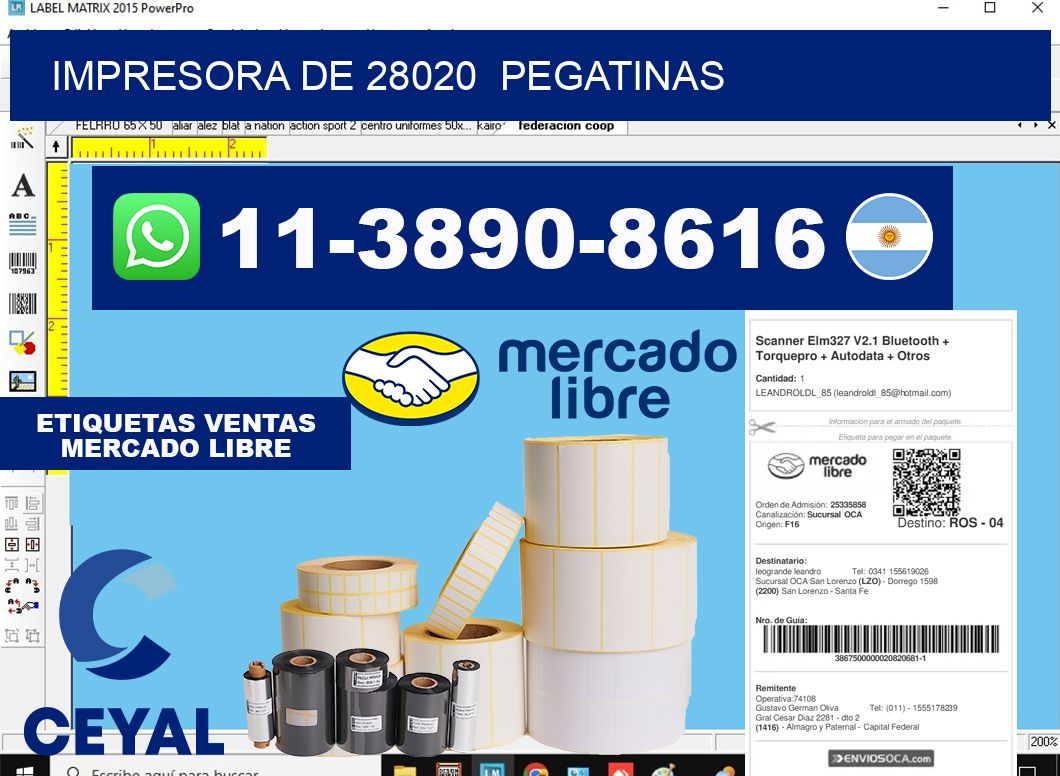 impresora de 28020  pegatinas