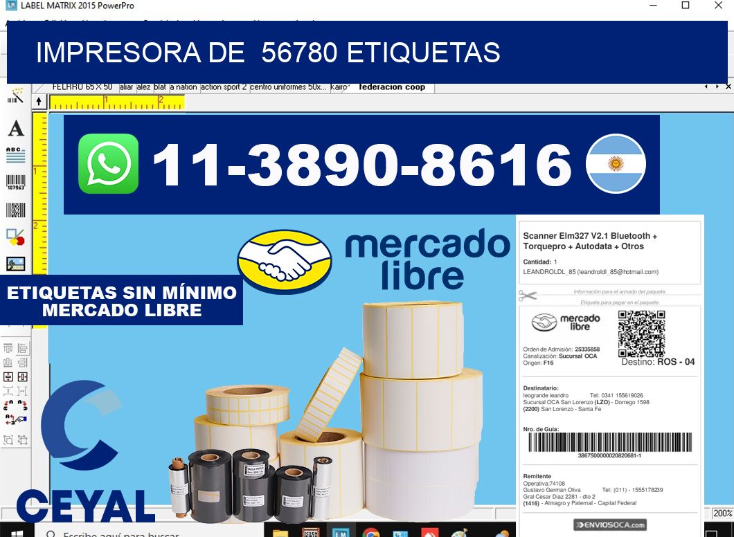 impresora de  56780 etiquetas