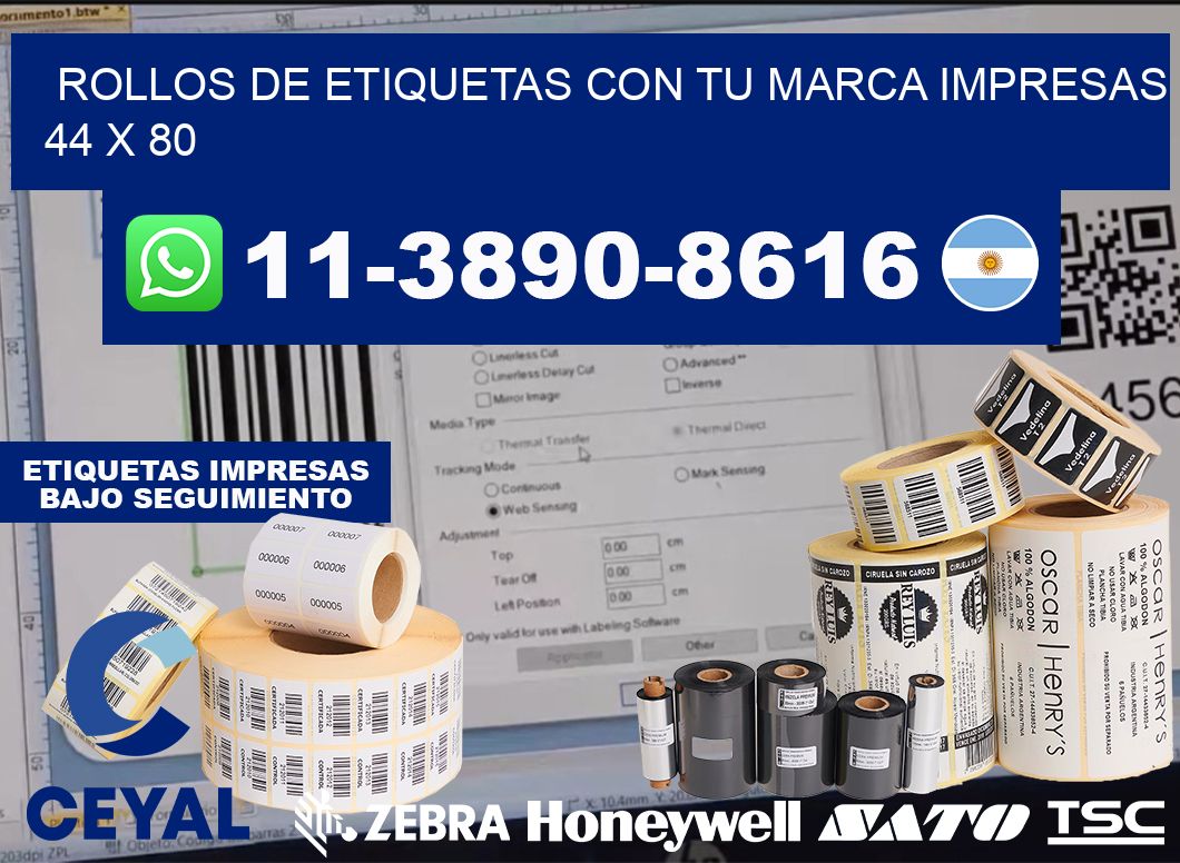 rollos de etiquetas con tu marca impresas 44 x 80