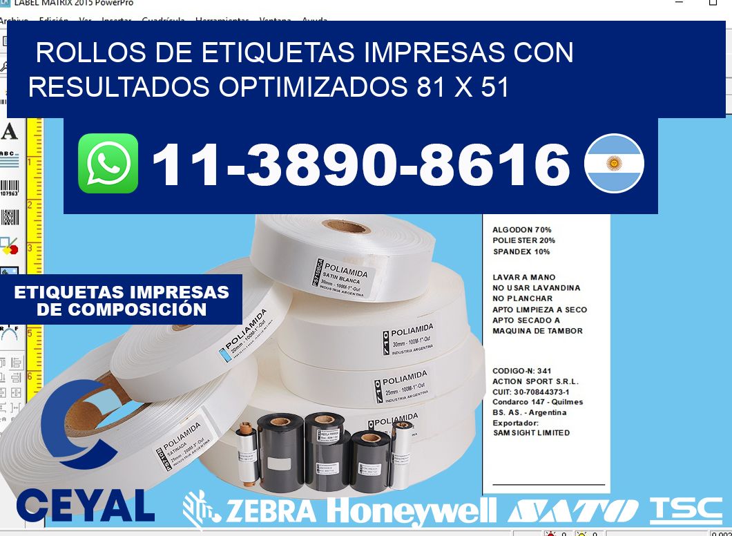 rollos de etiquetas impresas con resultados optimizados 81 x 51