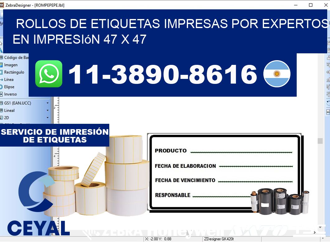 rollos de etiquetas impresas por expertos en impresión 47 x 47