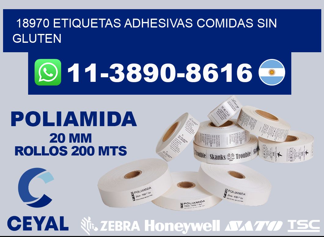 18970 etiquetas adhesivas comidas sin gluten