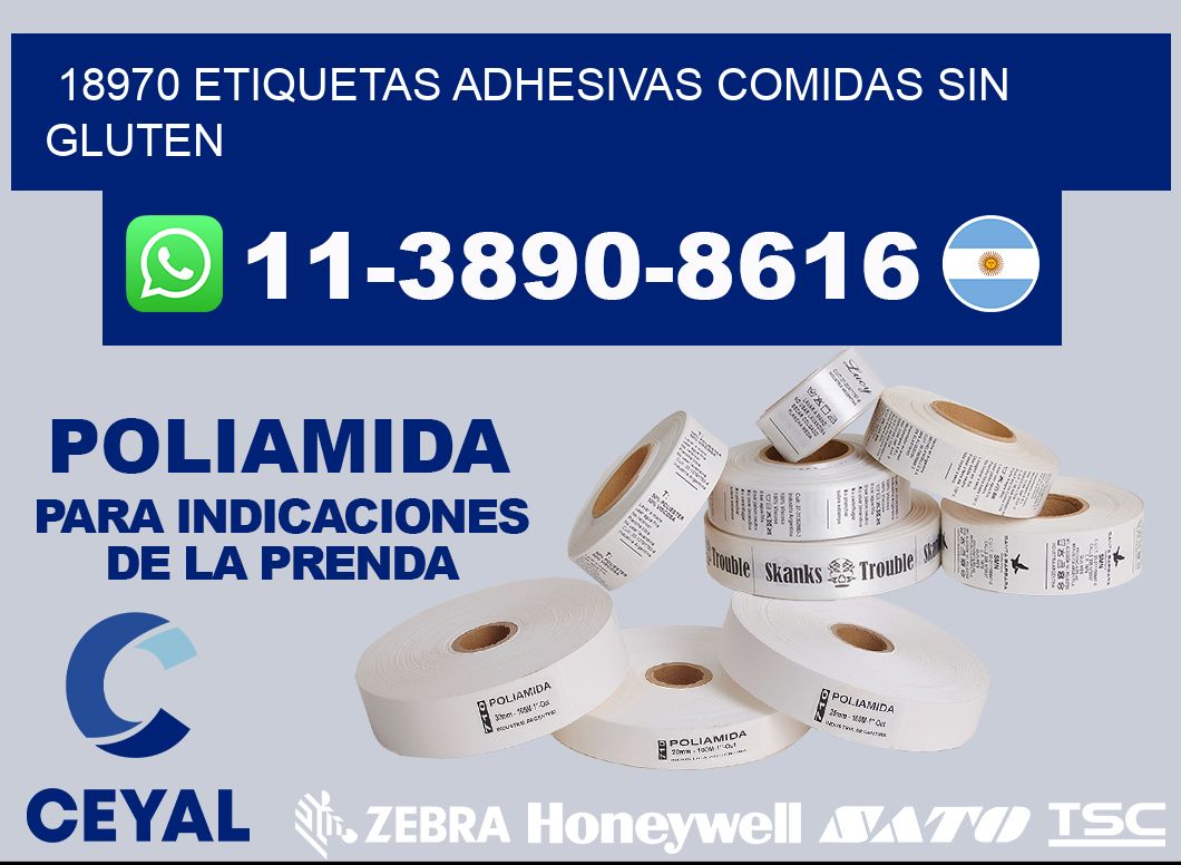 18970 etiquetas adhesivas comidas sin gluten