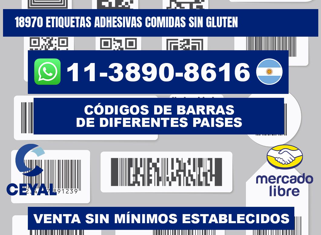 18970 etiquetas adhesivas comidas sin gluten