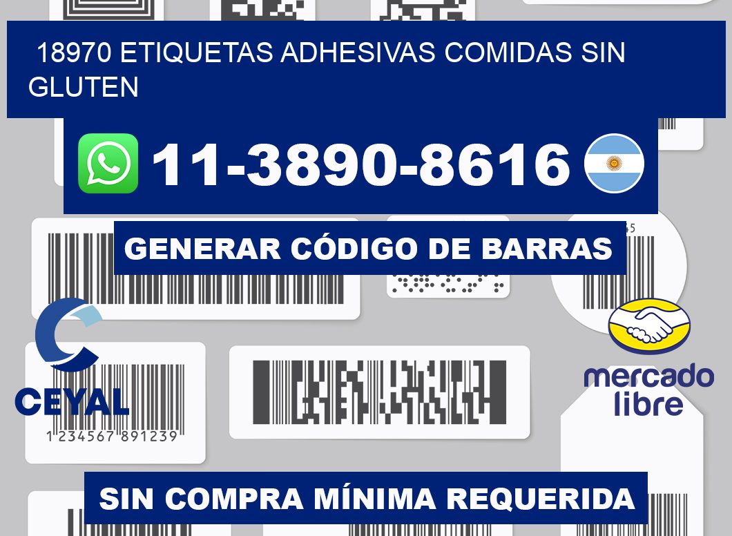 18970 etiquetas adhesivas comidas sin gluten