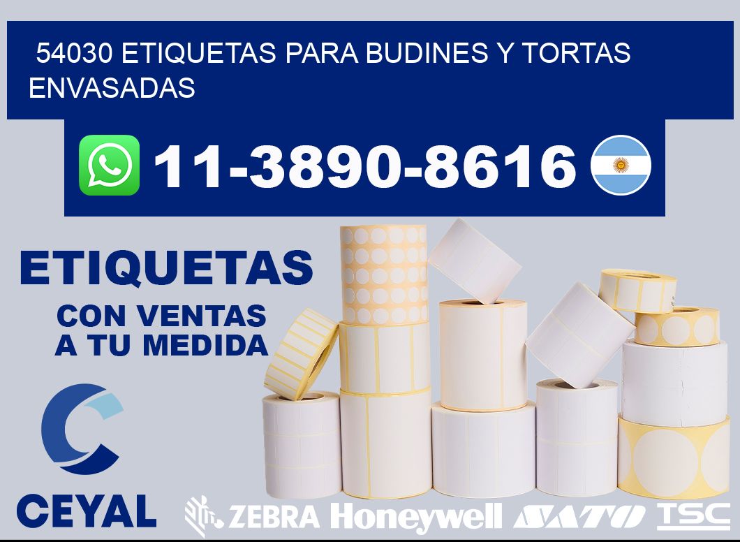 54030 etiquetas para budines y tortas envasadas