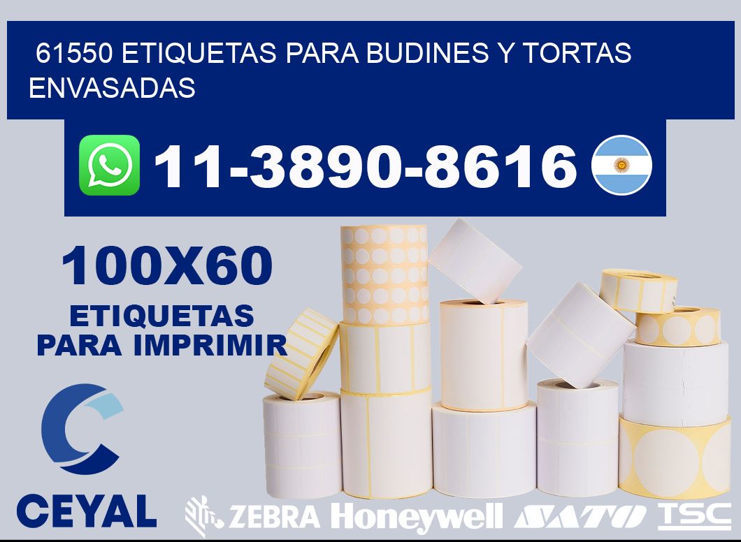 61550 etiquetas para budines y tortas envasadas