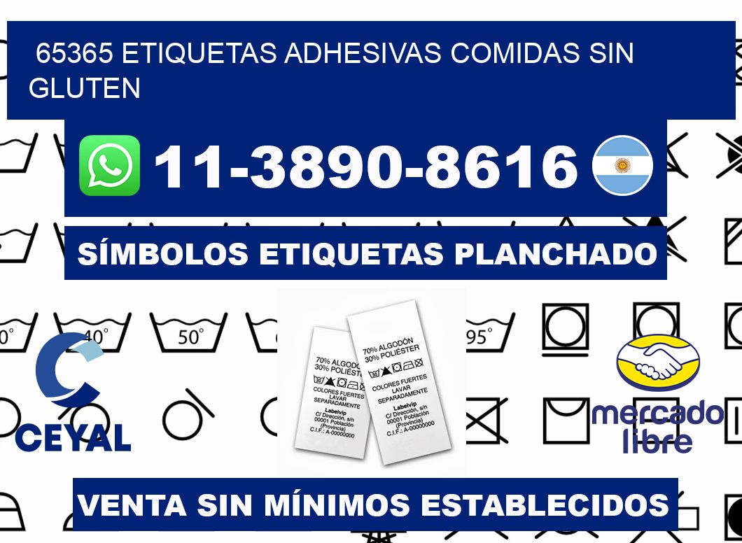 65365 etiquetas adhesivas comidas sin gluten